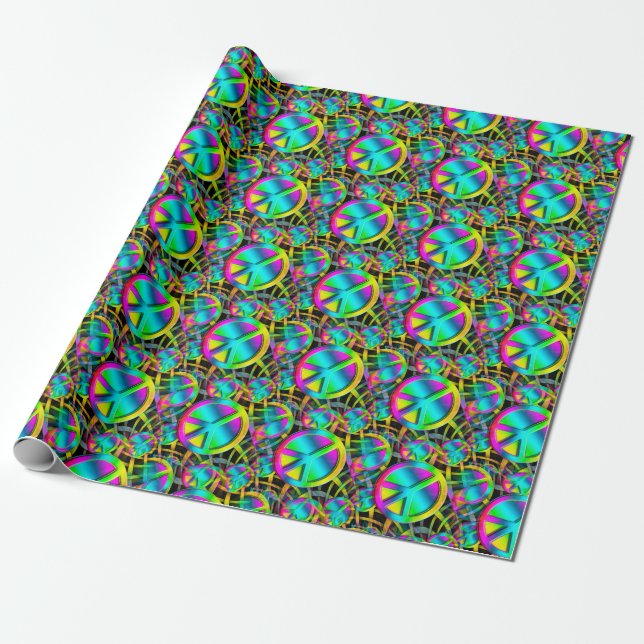 Colourful PEACE seamless pattern + your ideas Wrapping Paper (Unrolled)