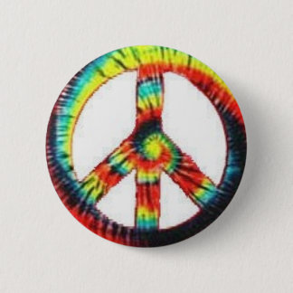 colourful peace sign 6 cm round badge