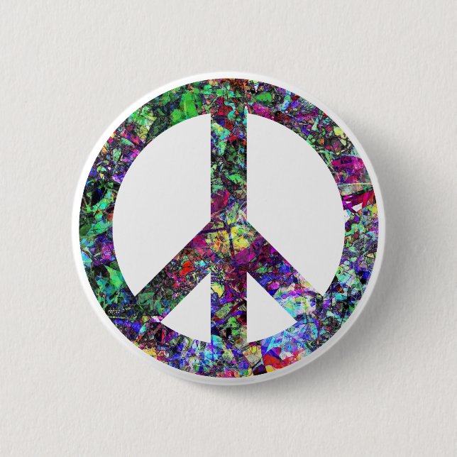 Colourful Peace Sign 6 Cm Round Badge (Front)