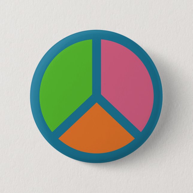 Colourful Peace Sign button (Front)