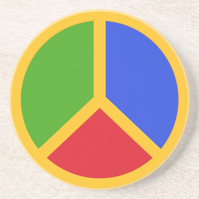 Colourful Peace Sign coaster (Front)