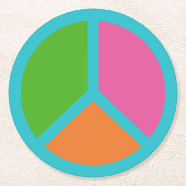 Colourful Peace Sign coasters (Front)