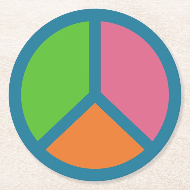 Colourful Peace Sign coasters (Front)
