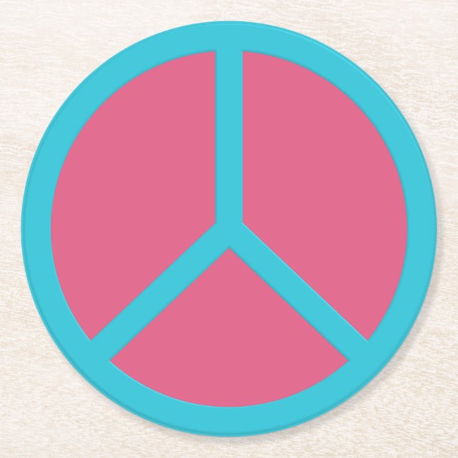 Colourful Peace Sign coasters (Front)