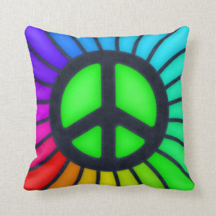 Colourful Peace Sign Cushion