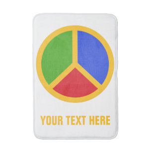Colourful Peace Sign custom bath mat