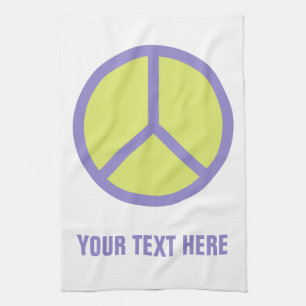 Colourful Peace Sign custom hand towel