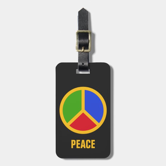 Colourful Peace Sign custom luggage tag (Front Vertical)