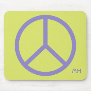 Colourful Peace Sign custom monogram mousepad