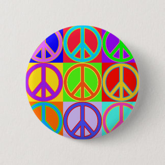Colourful Peace Sign Design 6 Cm Round Badge