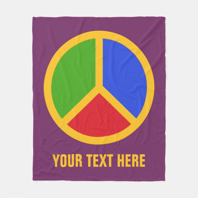 Colourful Peace Sign fleece blankets (Front)