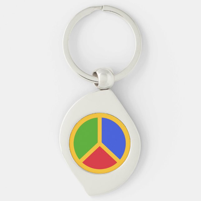 Colourful Peace Sign key chain (Front)
