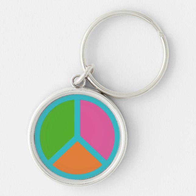 Colourful Peace Sign key chains (Front)