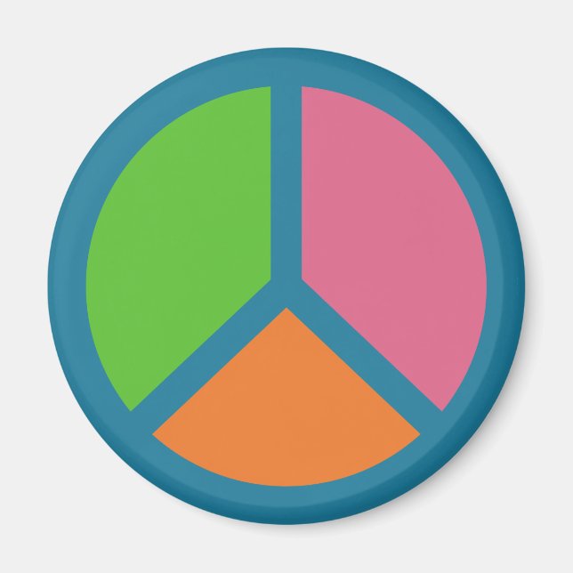 Colourful Peace Sign magnet (Front)