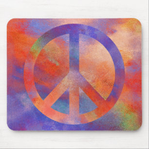 Colourful Peace Sign Mouse Pad