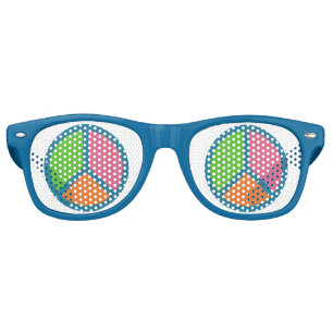 Colourful Peace Sign party glasses