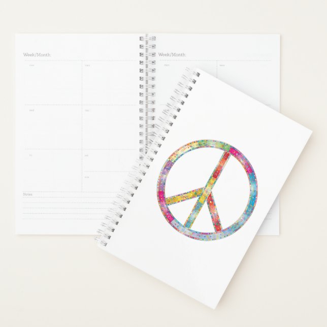 Colourful Peace Sign Planner (Display)