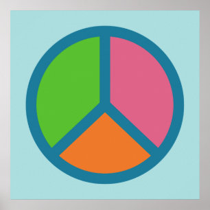 Colourful Peace Sign poster