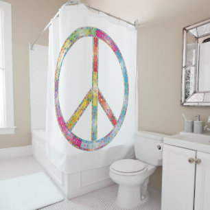 Colourful Peace Sign Shower Curtain