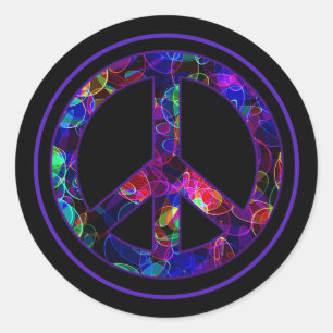 Colourful Peace Sign Stickers