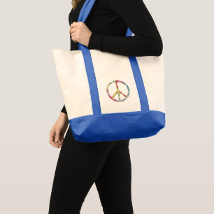 Colourful Peace Sign Tote Bag