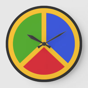 Colourful Peace Sign wall clock