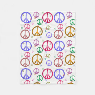 Colourful Peace Signs Blanket