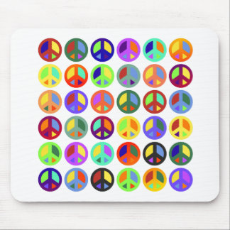 Colourful Peace Signs Mouse Pad