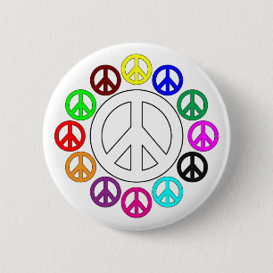 colourful peace signs pins