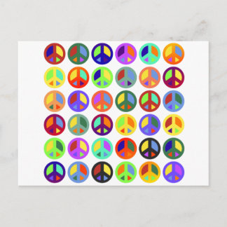 Colourful Peace Signs Postcard