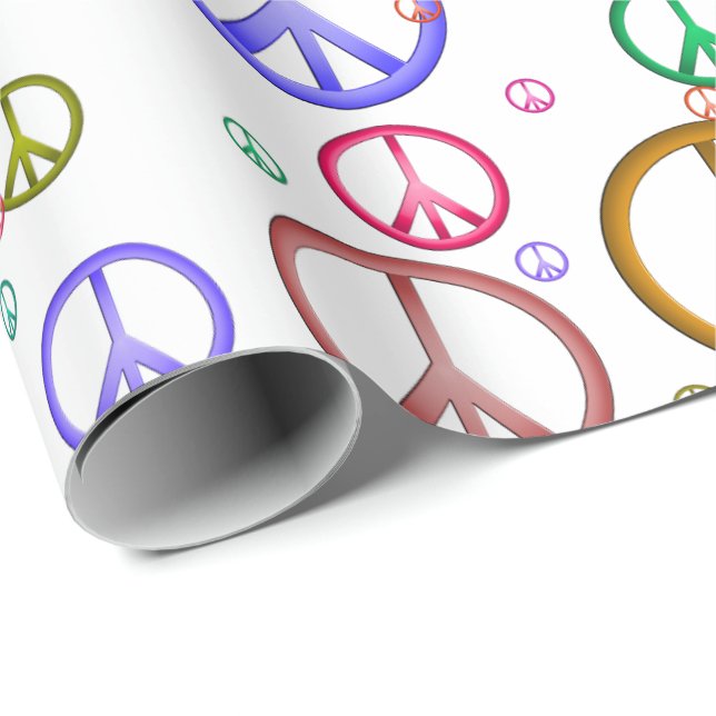 Colourful Peace Signs Wrapping Paper (Roll Corner)
