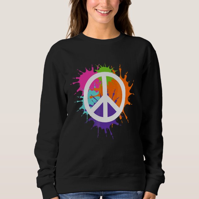 Colourful Peace Symbol Costume Designed To Support Sweatshirt (Front)