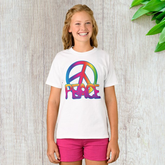 Colourful Peace Symbol T-Shirt (Creator Uploaded)