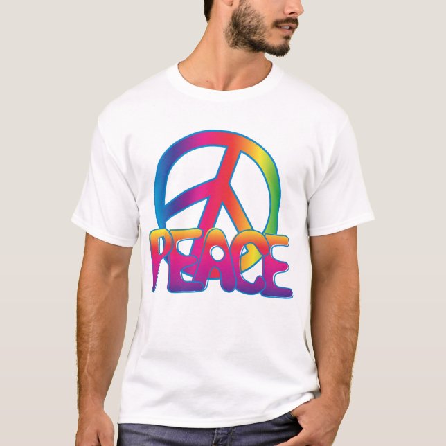 Colourful Peace Symbol T-Shirt (Front)