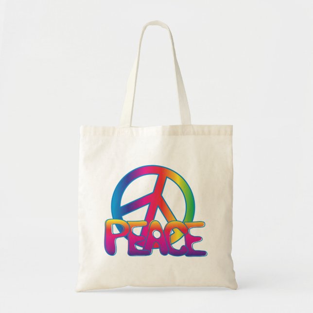 Colourful Peace Symbol Tote Bag (Front)
