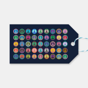 Colourful Peace Symbols Gift Tags
