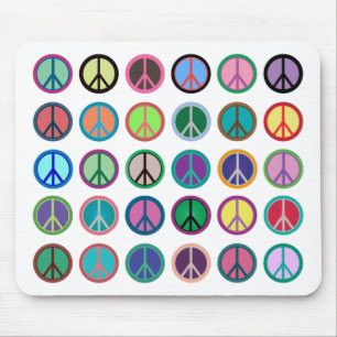 Colourful Peace Symbols Mouse Pad