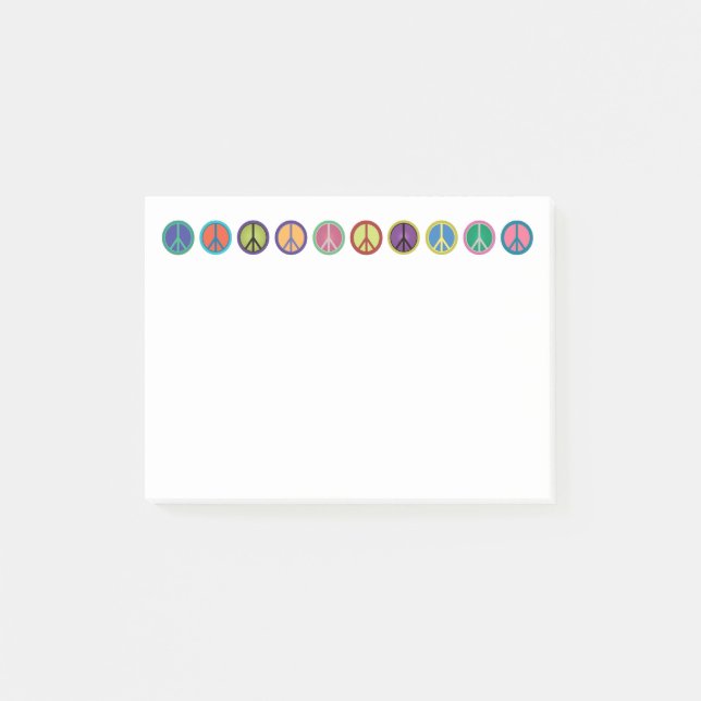 Colourful Peace Symbols Post-it Notes (Front)
