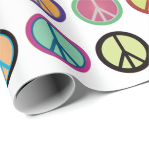Colourful Peace Symbols Wrapping Paper