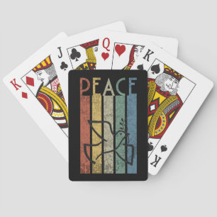Colourful peace text design playing cards