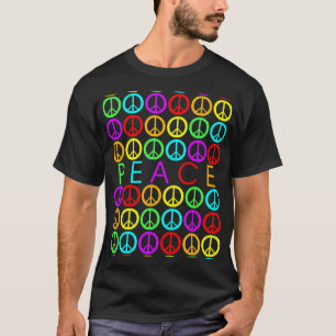 Colourful PEACE w/peace signs T-Shirt