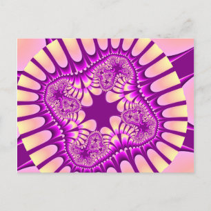 Colourful Peach and Purple Fractal Postcard