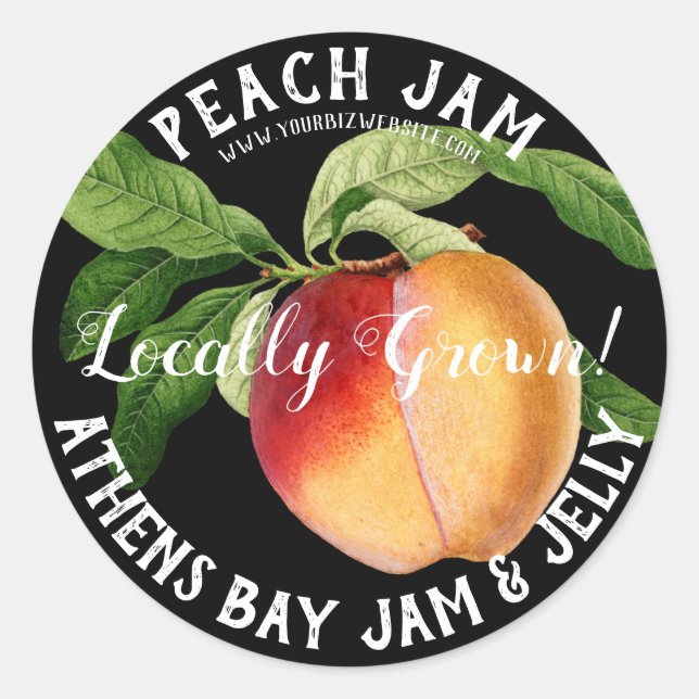 Colourful Peach Jam Product Business Label (Front)