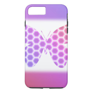 Colourful Peach Pink Purple Geometric Butterfly Ar iPhone 8 Plus/7 Plus Case