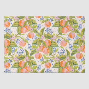 Colourful peaches with flowers  tissue paper