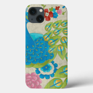 Colourful Peacock and Flowers iPhone 13 Case