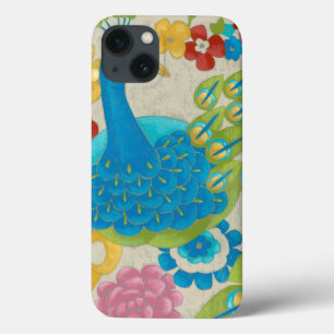 Colourful Peacock and Flowers iPhone 13 Case