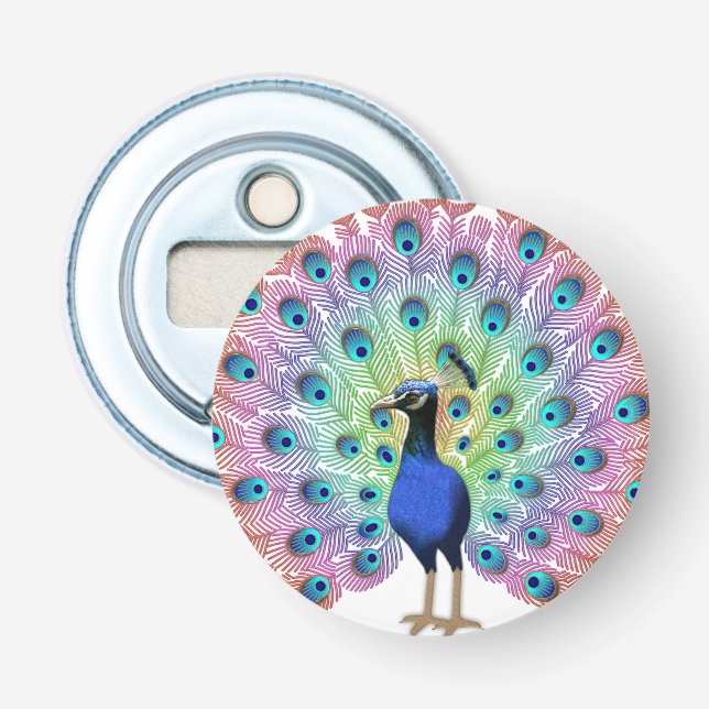 Colourful Peacock Bottle Opener (Front)