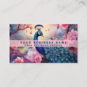 Colourful Peacock Business Cards