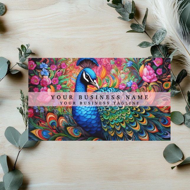 Colourful Peacock Business Cards (Creator Uploaded)